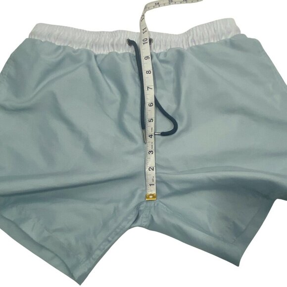 Allfenix Mens Light Blue gray Swim Shorts W/ Elastic Waist & Drawstring Size M - Picture 10 of 11